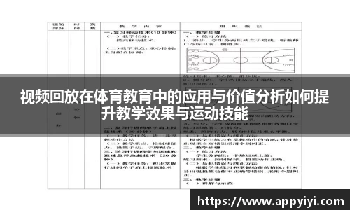 视频回放在体育教育中的应用与价值分析如何提升教学效果与运动技能